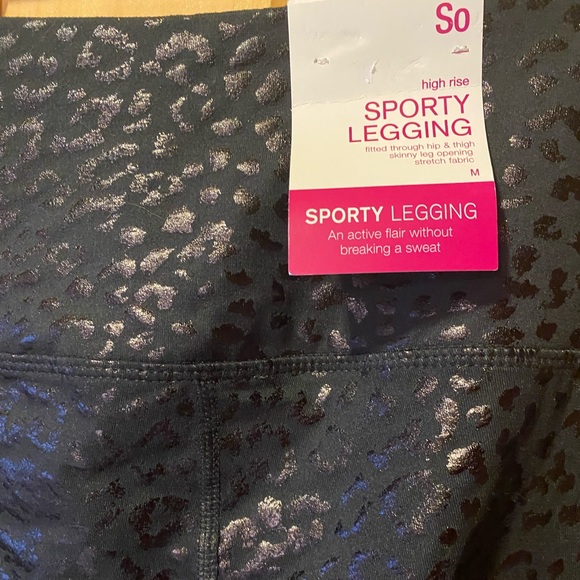 SO High Rise Sporty Legging Women’s Black Leopard Print - Picture 5 of 6